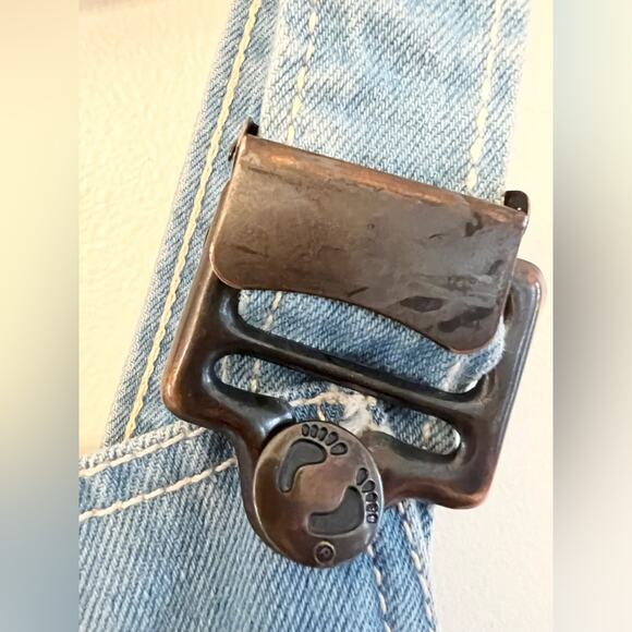 Vintage RARE hang ten 70s overalls denim short overalls summer sanfordized XS - Picture 4 of 11